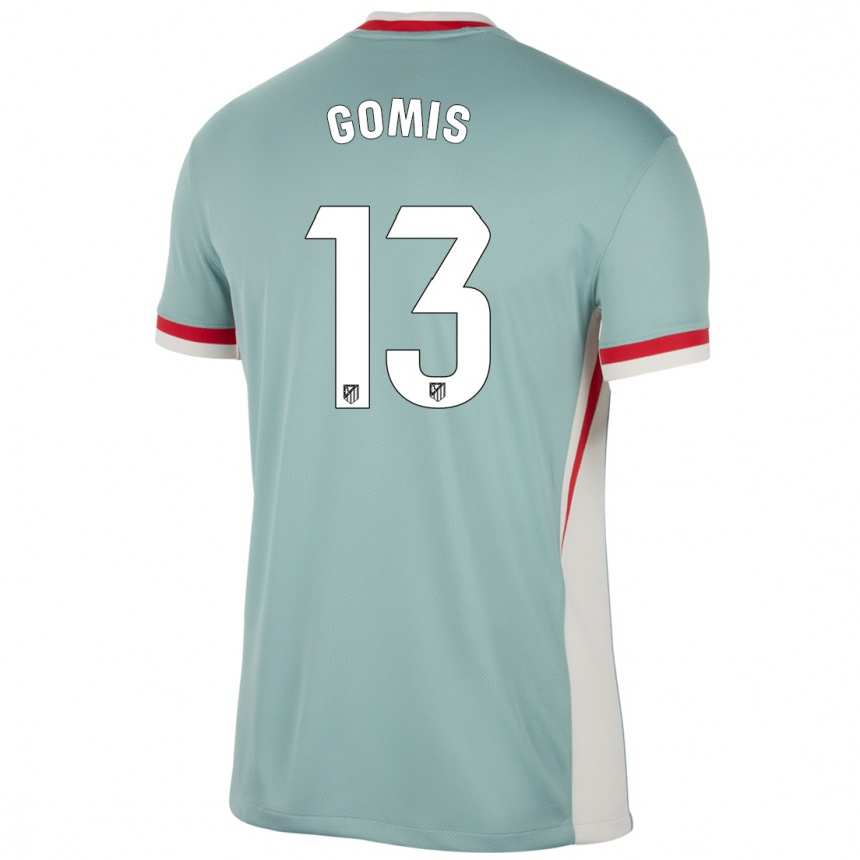 Kinder Fußball Antonio Gomis #13 Hellbeige Blau Auswärtstrikot Trikot 2024/25 T-Shirt Luxemburg