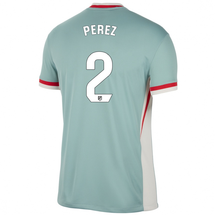 Kinder Fußball Xènia Pérez #2 Hellbeige Blau Auswärtstrikot Trikot 2024/25 T-Shirt Luxemburg