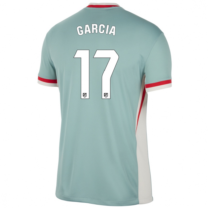 Kinder Fußball Gaby García #17 Hellbeige Blau Auswärtstrikot Trikot 2024/25 T-Shirt Luxemburg