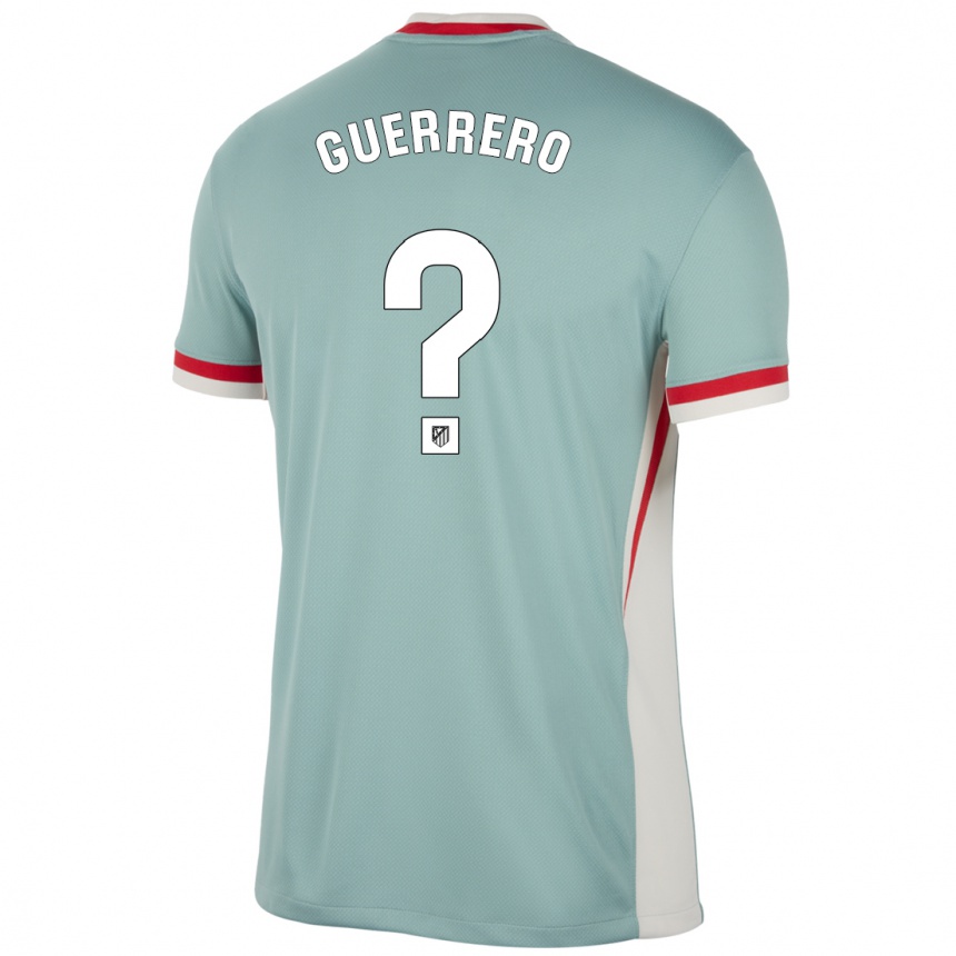 Kinder Fußball Sergio Guerrero #0 Hellbeige Blau Auswärtstrikot Trikot 2024/25 T-Shirt Luxemburg