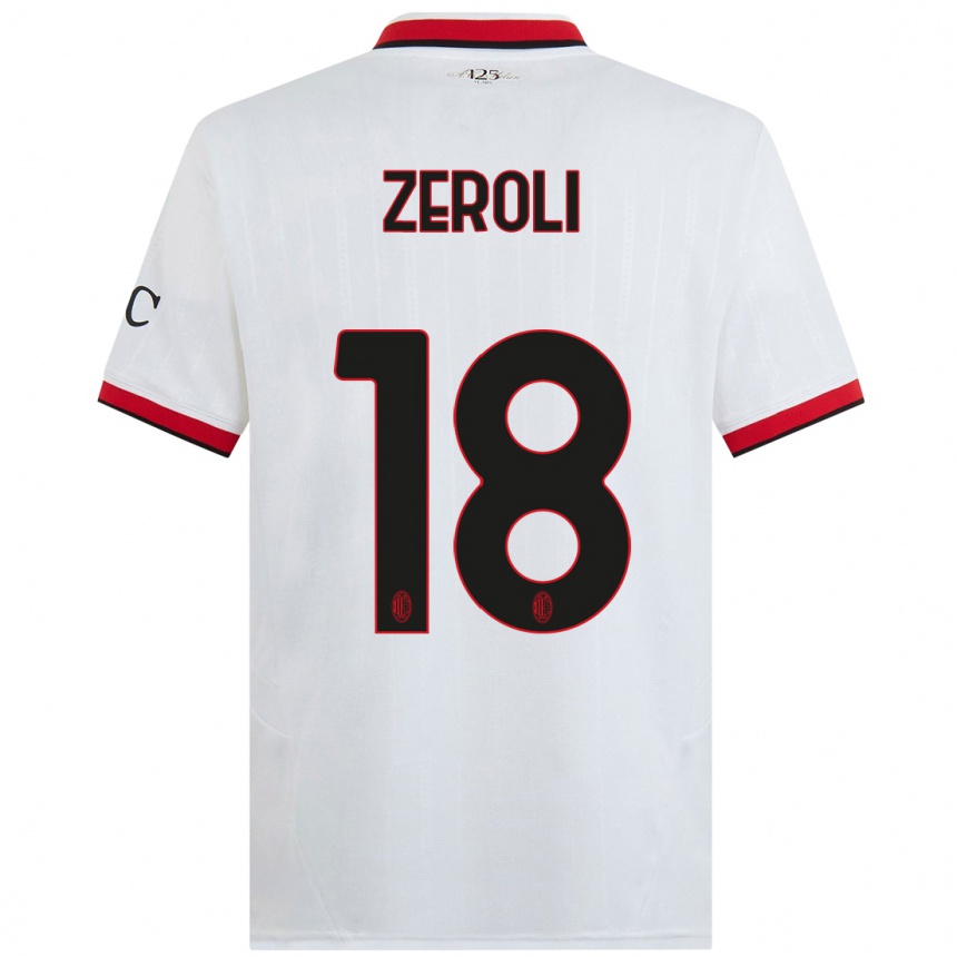 Kinder Fußball Kevin Zeroli #18 Weiß Schwarz Rot Auswärtstrikot Trikot 2024/25 T-Shirt Luxemburg