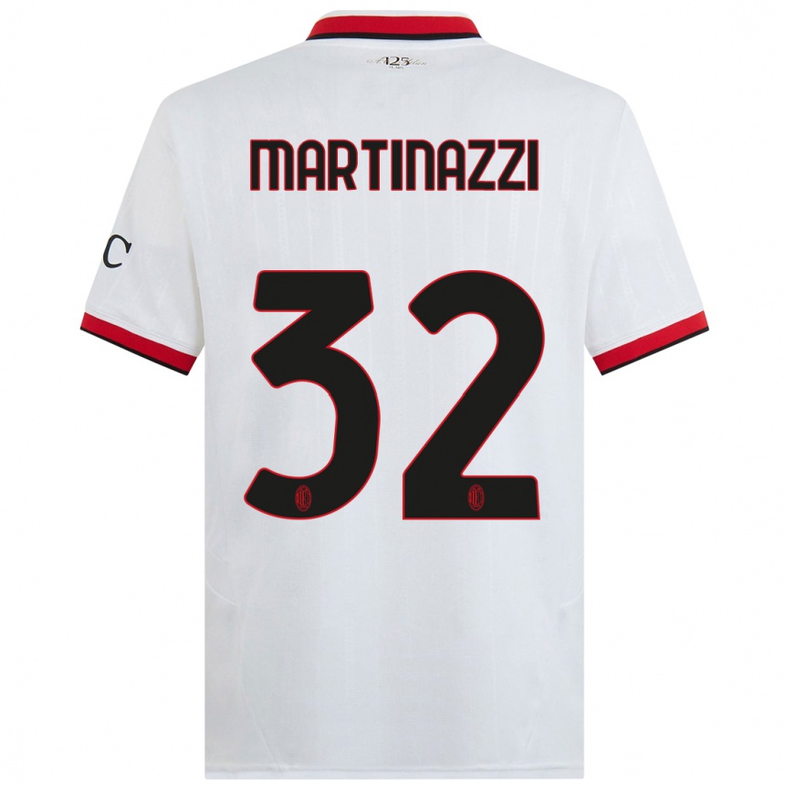 Kinder Fußball Luca Martinazzi #32 Weiß Schwarz Rot Auswärtstrikot Trikot 2024/25 T-Shirt Luxemburg