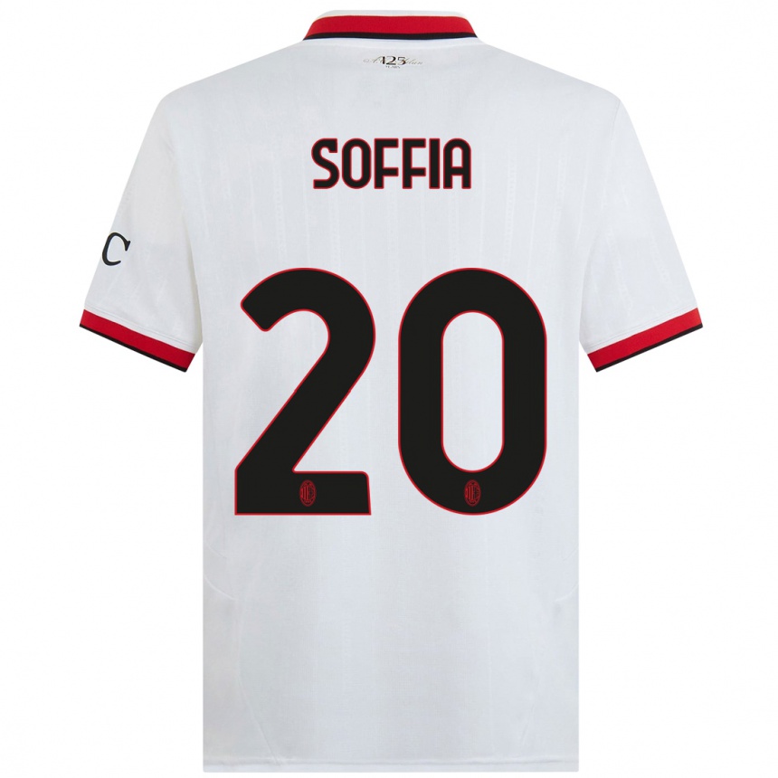 Kinder Fußball Angelica Soffia #20 Weiß Schwarz Rot Auswärtstrikot Trikot 2024/25 T-Shirt Luxemburg