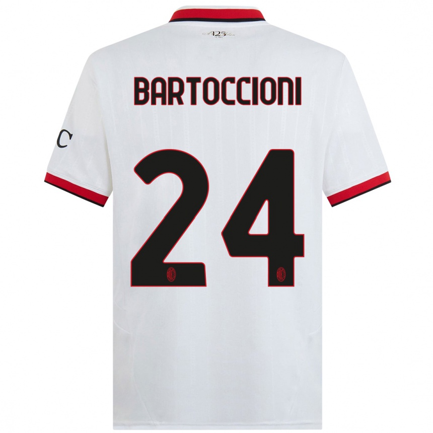 Kinder Fußball Andrea Bartoccioni #24 Weiß Schwarz Rot Auswärtstrikot Trikot 2024/25 T-Shirt Luxemburg