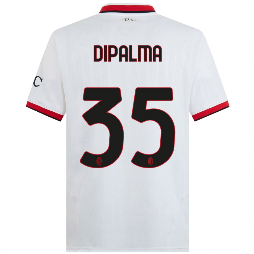 Kinder Fußball Matteo Dipalma #35 Weiß Schwarz Rot Auswärtstrikot Trikot 2024/25 T-Shirt Luxemburg