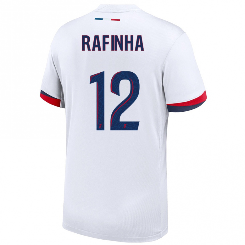 Kinder Fußball Rafinha #12 Weiß Blau Rot Auswärtstrikot Trikot 2024/25 T-Shirt Luxemburg