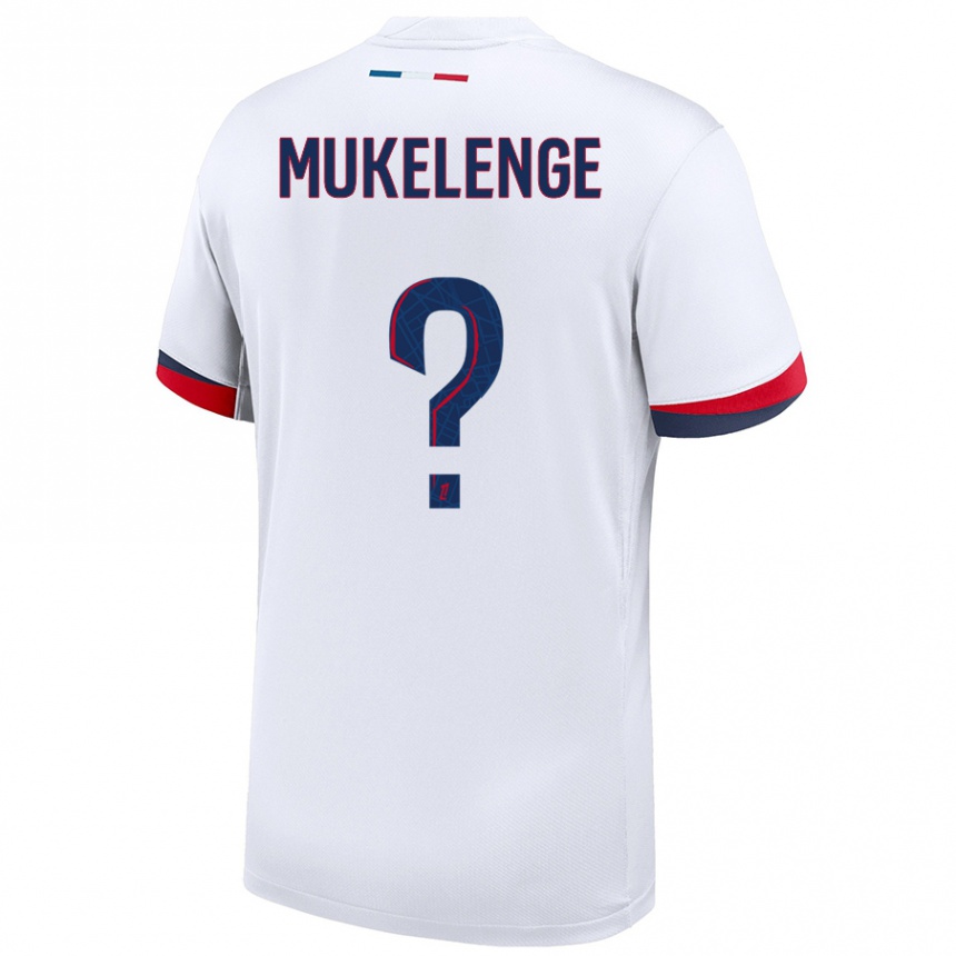 Kinder Fußball Christ Mukelenge #0 Weiß Blau Rot Auswärtstrikot Trikot 2024/25 T-Shirt Luxemburg