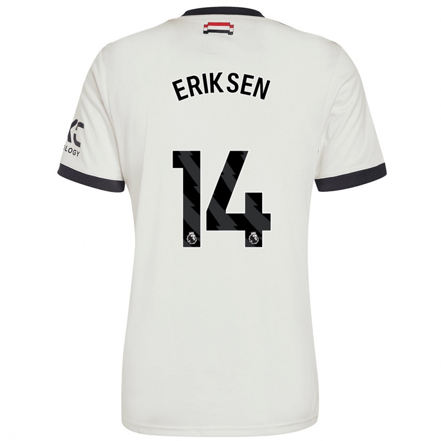 Kinder Fußball Christian Eriksen #14 Cremeweiß Ausweichtrikot Trikot 2024/25 T-Shirt Luxemburg