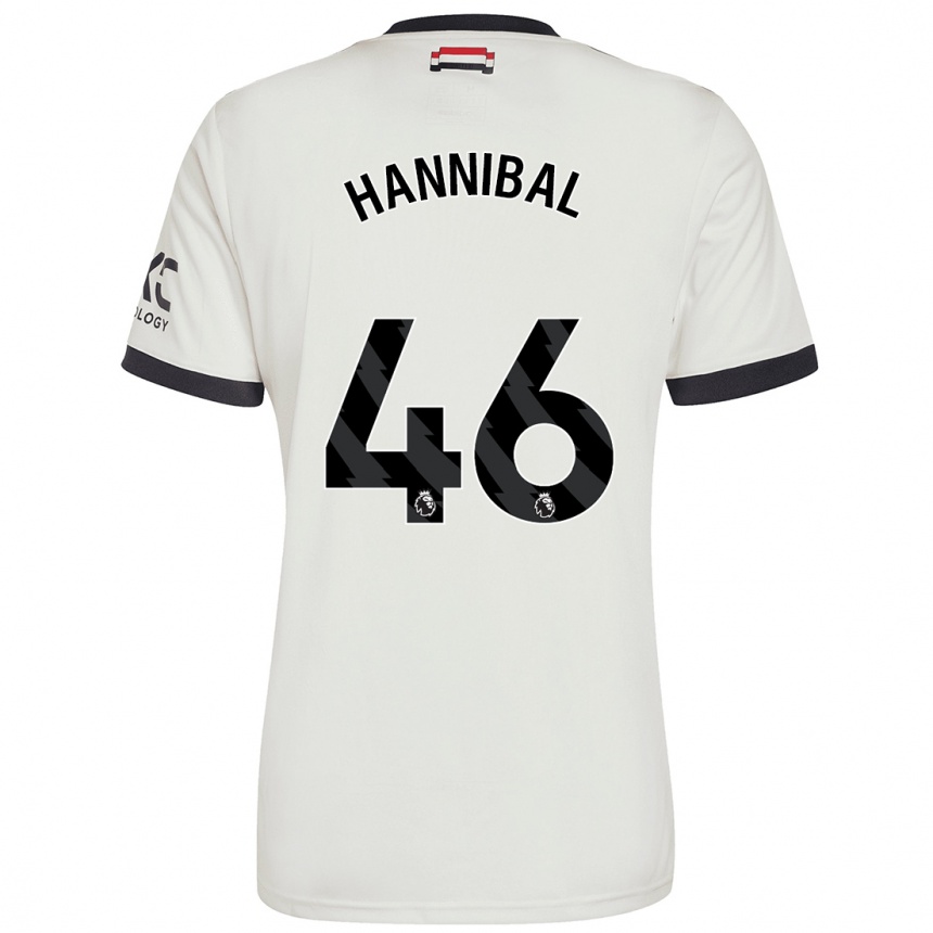 Kinder Fußball Hannibal Mejbri #46 Cremeweiß Ausweichtrikot Trikot 2024/25 T-Shirt Luxemburg