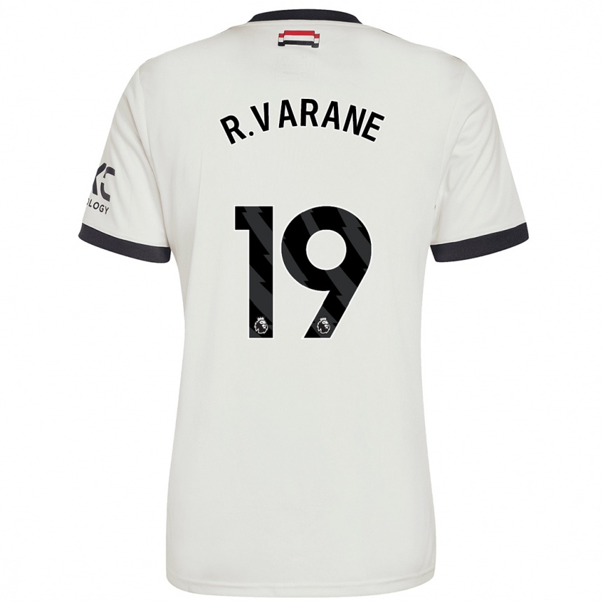 Kinder Fußball Raphael Varane #19 Cremeweiß Ausweichtrikot Trikot 2024/25 T-Shirt Luxemburg