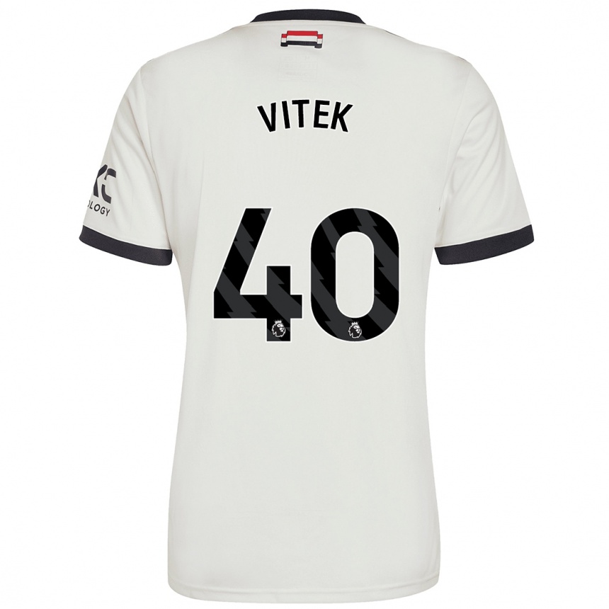 Kinder Fußball Radek Vitek #40 Cremeweiß Ausweichtrikot Trikot 2024/25 T-Shirt Luxemburg