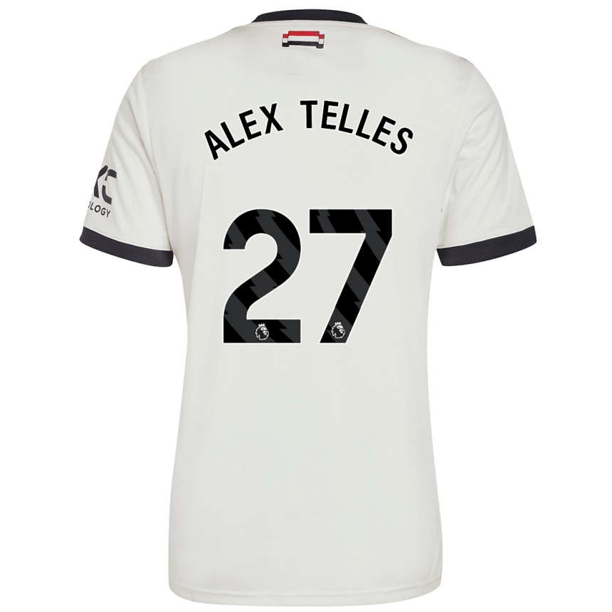 Kinder Fußball Alex Nicolao Telles #27 Cremeweiß Ausweichtrikot Trikot 2024/25 T-Shirt Luxemburg