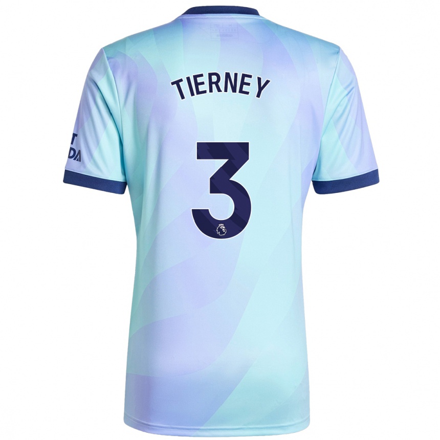 Kinder Fußball Kieran Tierney #3 Aquamarin Ausweichtrikot Trikot 2024/25 T-Shirt Luxemburg