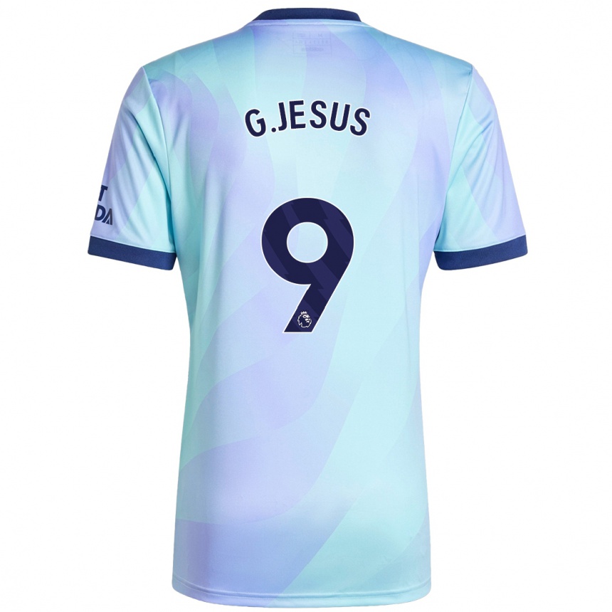 Kinder Fußball Gabriel Jesus #9 Aquamarin Ausweichtrikot Trikot 2024/25 T-Shirt Luxemburg