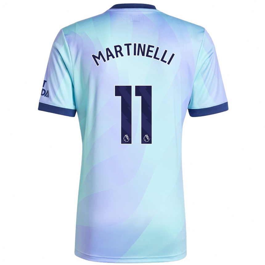 Kinder Fußball Gabriel Martinelli #11 Aquamarin Ausweichtrikot Trikot 2024/25 T-Shirt Luxemburg