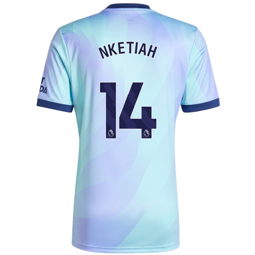 Kinder Fußball Eddie Nketiah #14 Aquamarin Ausweichtrikot Trikot 2024/25 T-Shirt Luxemburg