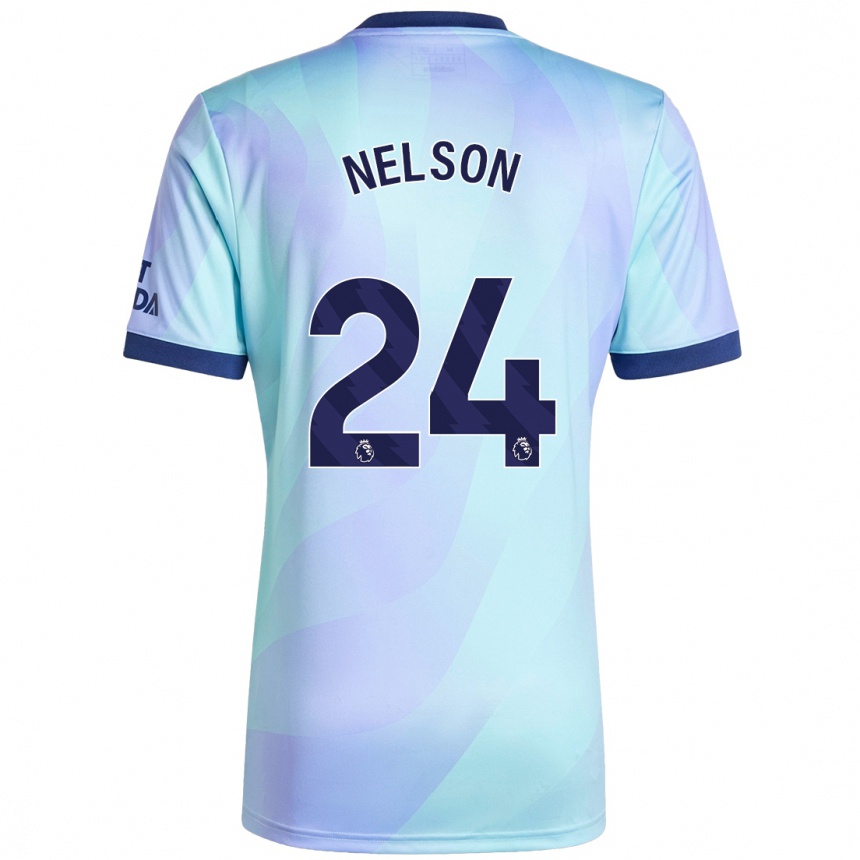 Kinder Fußball Reiss Nelson #24 Aquamarin Ausweichtrikot Trikot 2024/25 T-Shirt Luxemburg