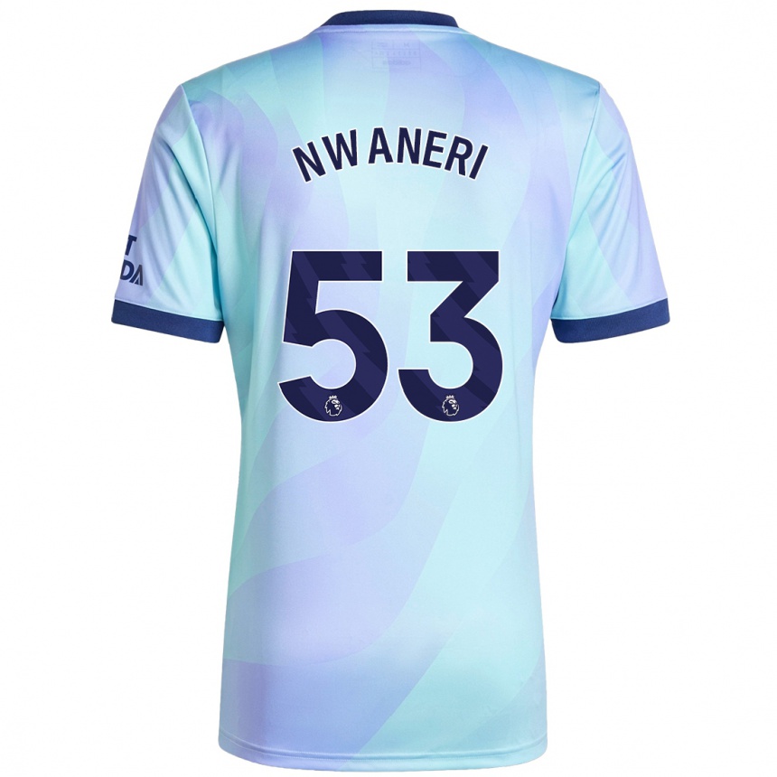 Kinder Fußball Ethan Nwaneri #53 Aquamarin Ausweichtrikot Trikot 2024/25 T-Shirt Luxemburg