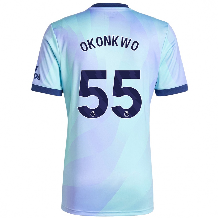 Kinder Fußball Brian Okonkwo #55 Aquamarin Ausweichtrikot Trikot 2024/25 T-Shirt Luxemburg