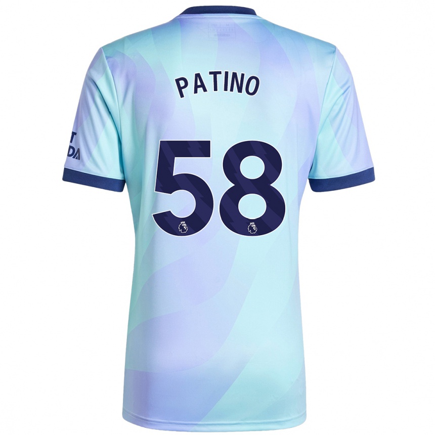 Kinder Fußball Charlie Patino #58 Aquamarin Ausweichtrikot Trikot 2024/25 T-Shirt Luxemburg