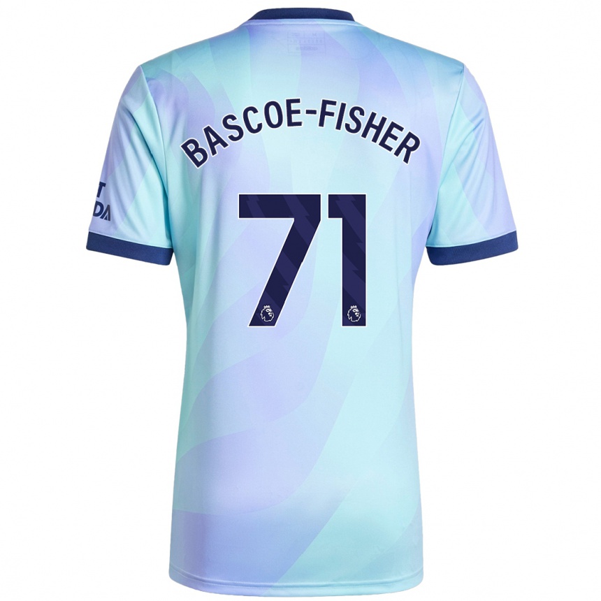 Kinder Fußball Jakai Bascoe-Fisher #71 Aquamarin Ausweichtrikot Trikot 2024/25 T-Shirt Luxemburg