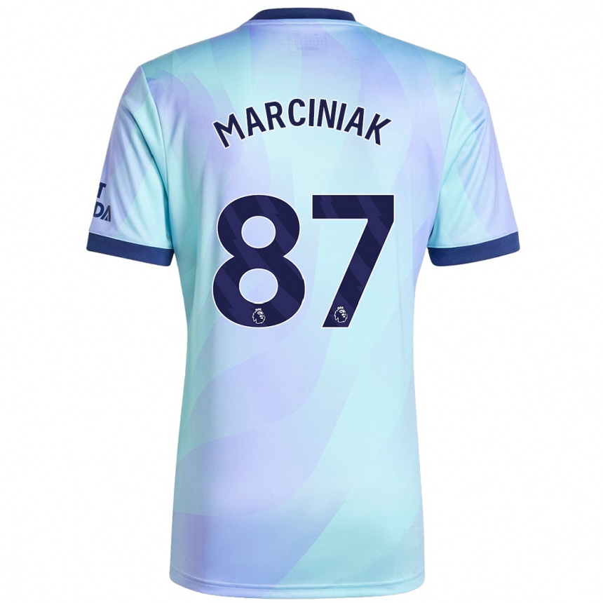 Kinder Fußball Alex Marciniak #87 Aquamarin Ausweichtrikot Trikot 2024/25 T-Shirt Luxemburg