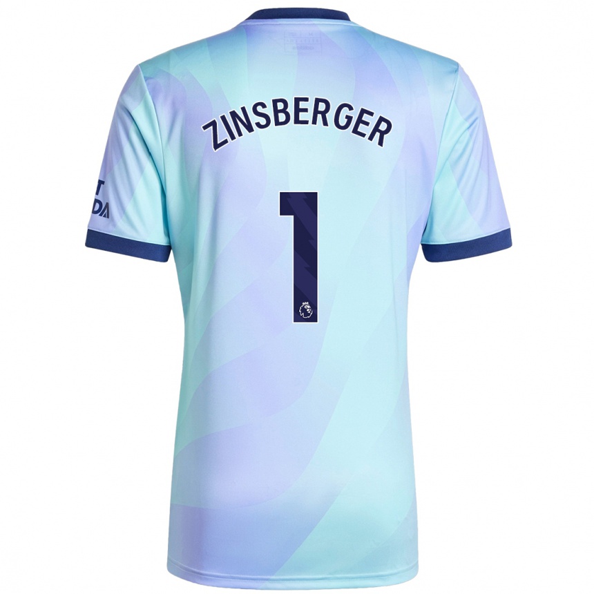 Kinder Fußball Manuela Zinsberger #1 Aquamarin Ausweichtrikot Trikot 2024/25 T-Shirt Luxemburg