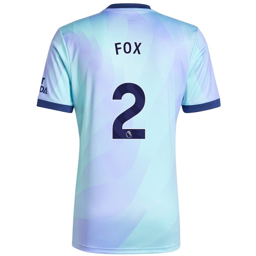 Kinder Fußball Emily Fox #2 Aquamarin Ausweichtrikot Trikot 2024/25 T-Shirt Luxemburg