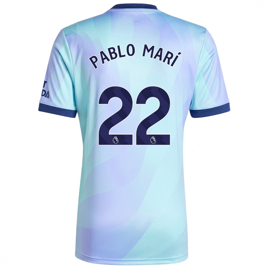 Kinder Fußball Pablo Mari #22 Aquamarin Ausweichtrikot Trikot 2024/25 T-Shirt Luxemburg