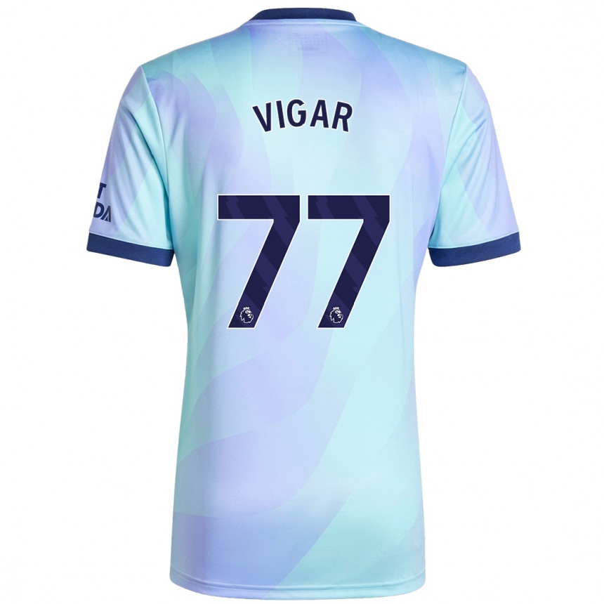 Kinder Fußball Billy Vigar #77 Aquamarin Ausweichtrikot Trikot 2024/25 T-Shirt Luxemburg