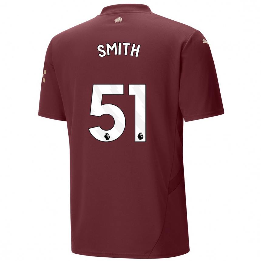 Kinder Fußball Isaac Smith #51 Kastanienbraun Ausweichtrikot Trikot 2024/25 T-Shirt Luxemburg