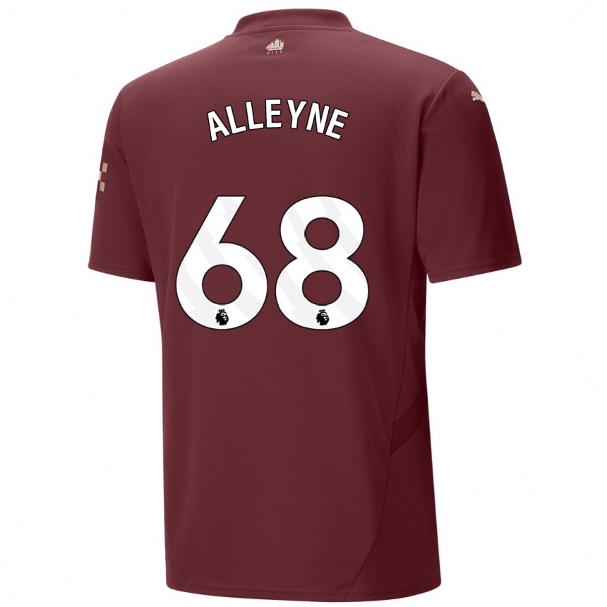 Kinder Fußball Max Alleyne #68 Kastanienbraun Ausweichtrikot Trikot 2024/25 T-Shirt Luxemburg