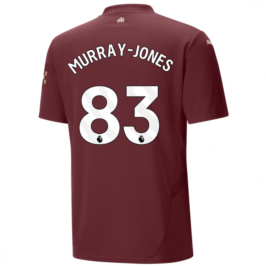 Kinder Fußball George Murray-Jones #83 Kastanienbraun Ausweichtrikot Trikot 2024/25 T-Shirt Luxemburg