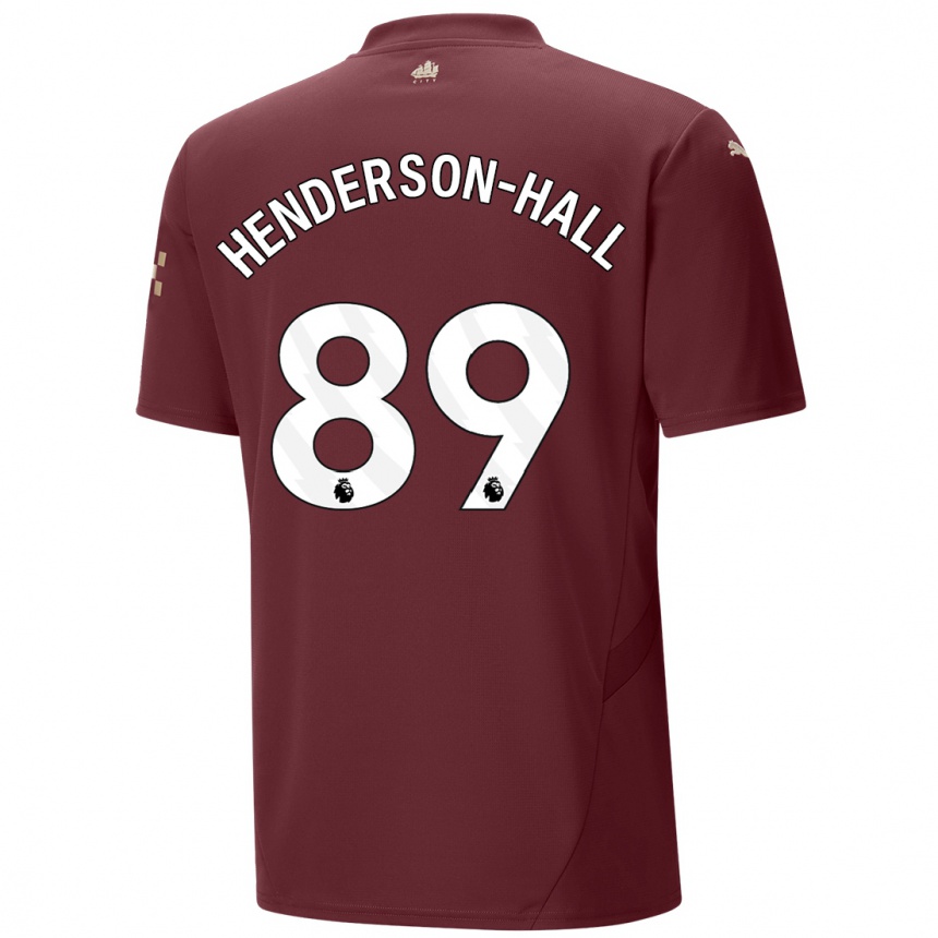 Kinder Fußball Matty Henderson-Hall #89 Kastanienbraun Ausweichtrikot Trikot 2024/25 T-Shirt Luxemburg