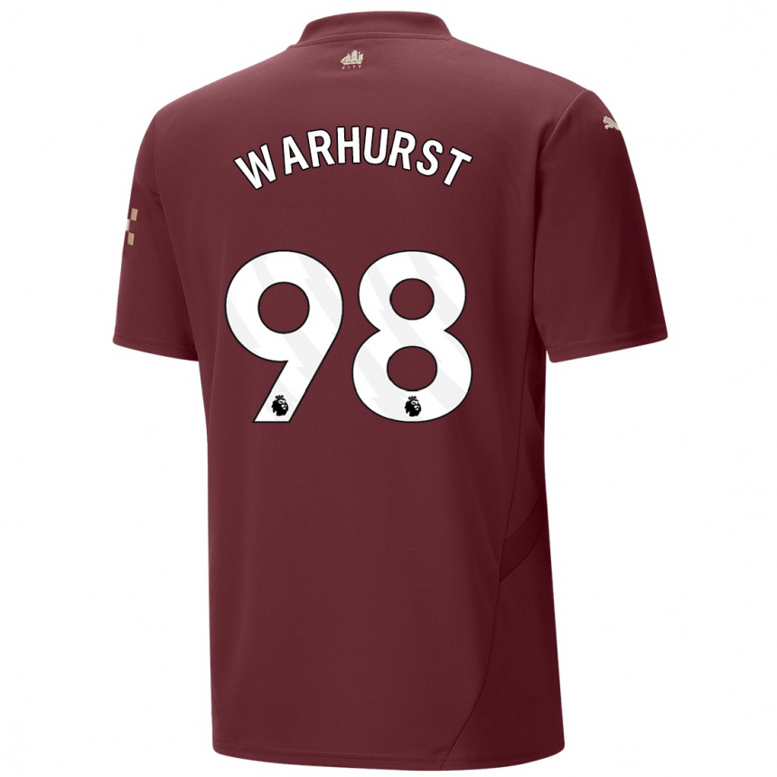 Kinder Fußball Matthew Warhurst #98 Kastanienbraun Ausweichtrikot Trikot 2024/25 T-Shirt Luxemburg