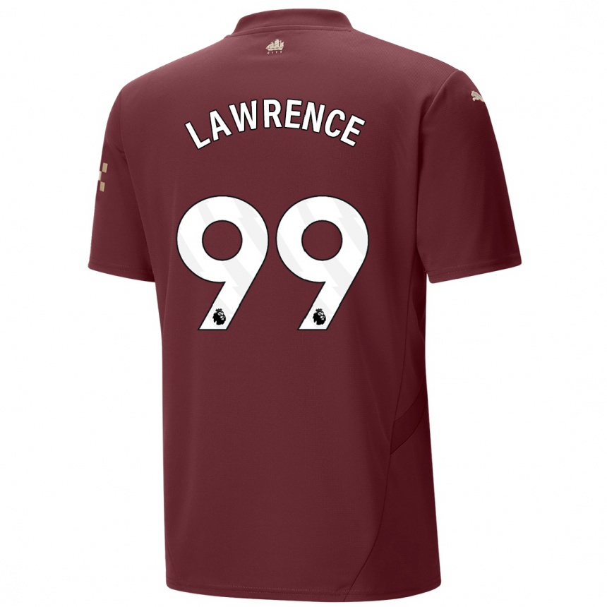 Kinder Fußball Emilio Lawrence #99 Kastanienbraun Ausweichtrikot Trikot 2024/25 T-Shirt Luxemburg