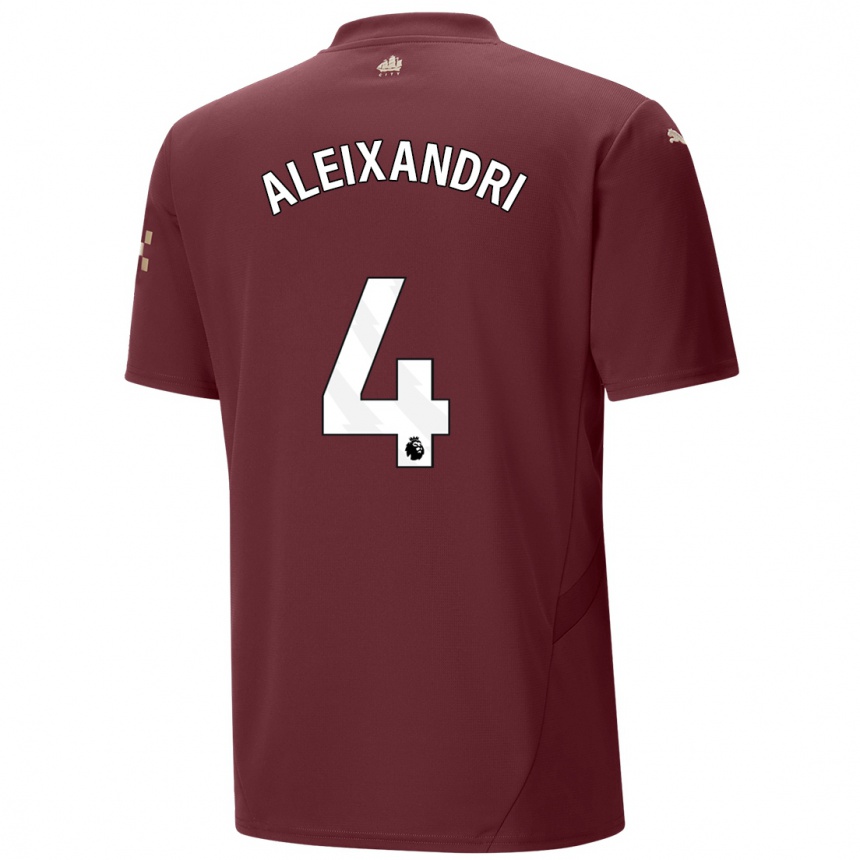 Kinder Fußball Laia Aleixandri #4 Kastanienbraun Ausweichtrikot Trikot 2024/25 T-Shirt Luxemburg