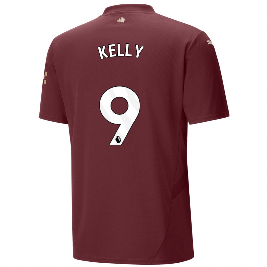 Kinder Fußball Chloe Kelly #9 Kastanienbraun Ausweichtrikot Trikot 2024/25 T-Shirt Luxemburg