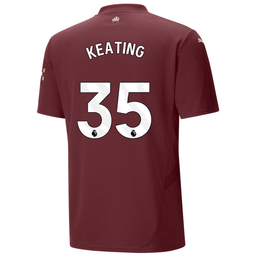 Kinder Fußball Khiara Keating #35 Kastanienbraun Ausweichtrikot Trikot 2024/25 T-Shirt Luxemburg