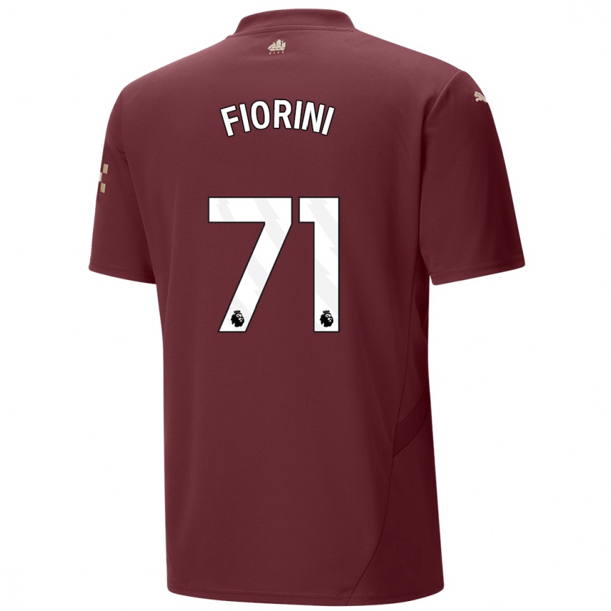 Kinder Fußball Lewis Fiorini #71 Kastanienbraun Ausweichtrikot Trikot 2024/25 T-Shirt Luxemburg