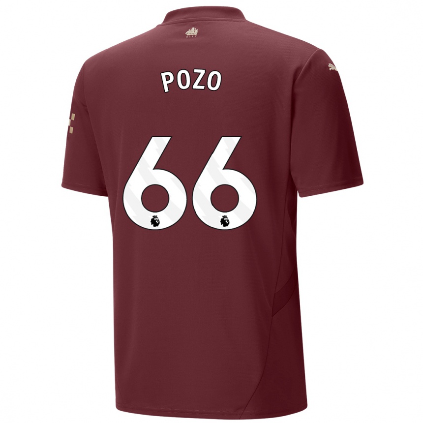 Kinder Fußball Iker Pozo #66 Kastanienbraun Ausweichtrikot Trikot 2024/25 T-Shirt Luxemburg