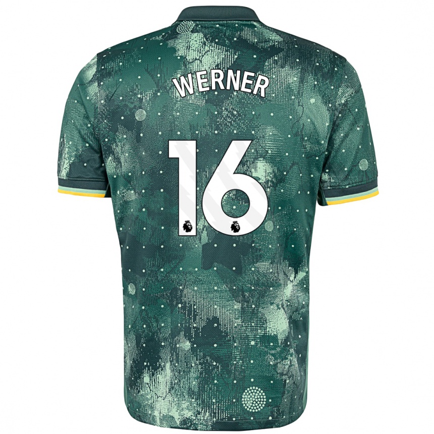 Kinder Fußball Timo Werner #16 Mintgrün Ausweichtrikot Trikot 2024/25 T-Shirt Luxemburg