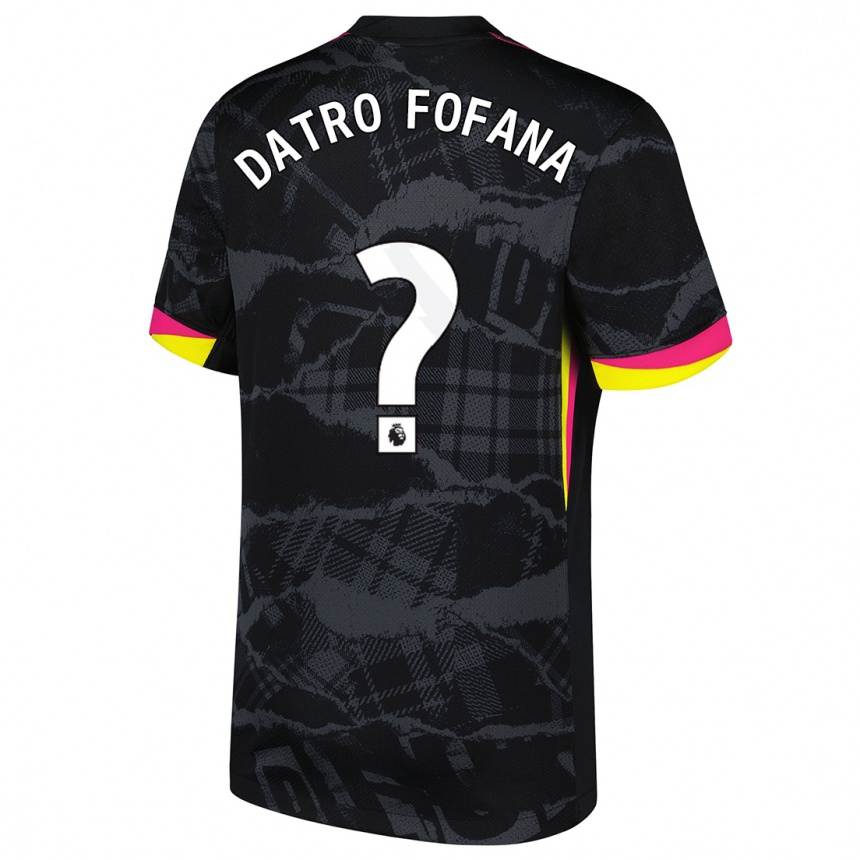 Kinder Fußball David Datro Fofana #0 Schwarz Rosa Ausweichtrikot Trikot 2024/25 T-Shirt Luxemburg