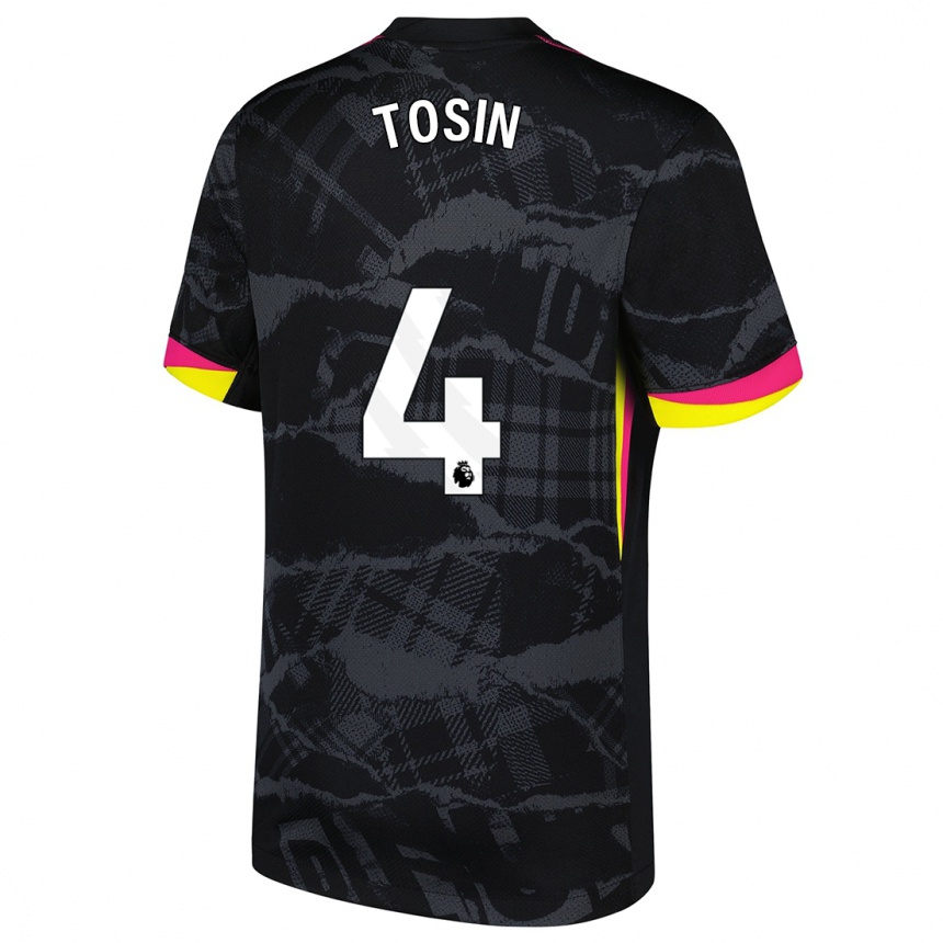 Kinder Fußball Tosin Adarabioyo #4 Schwarz Rosa Ausweichtrikot Trikot 2024/25 T-Shirt Luxemburg