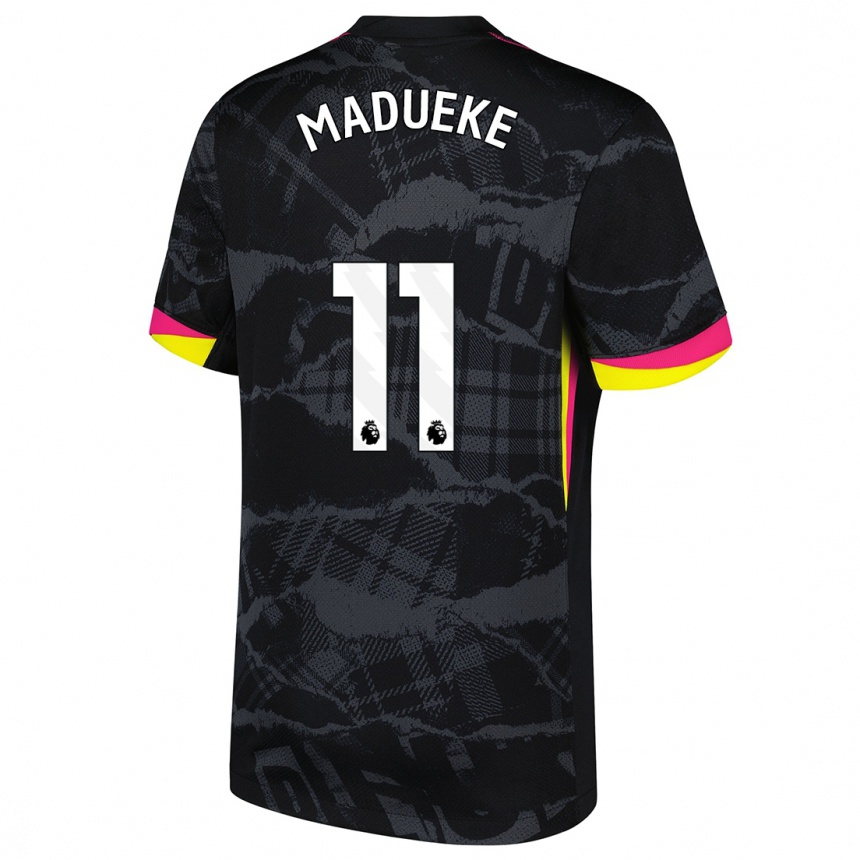 Kinder Fußball Noni Madueke #11 Schwarz Rosa Ausweichtrikot Trikot 2024/25 T-Shirt Luxemburg