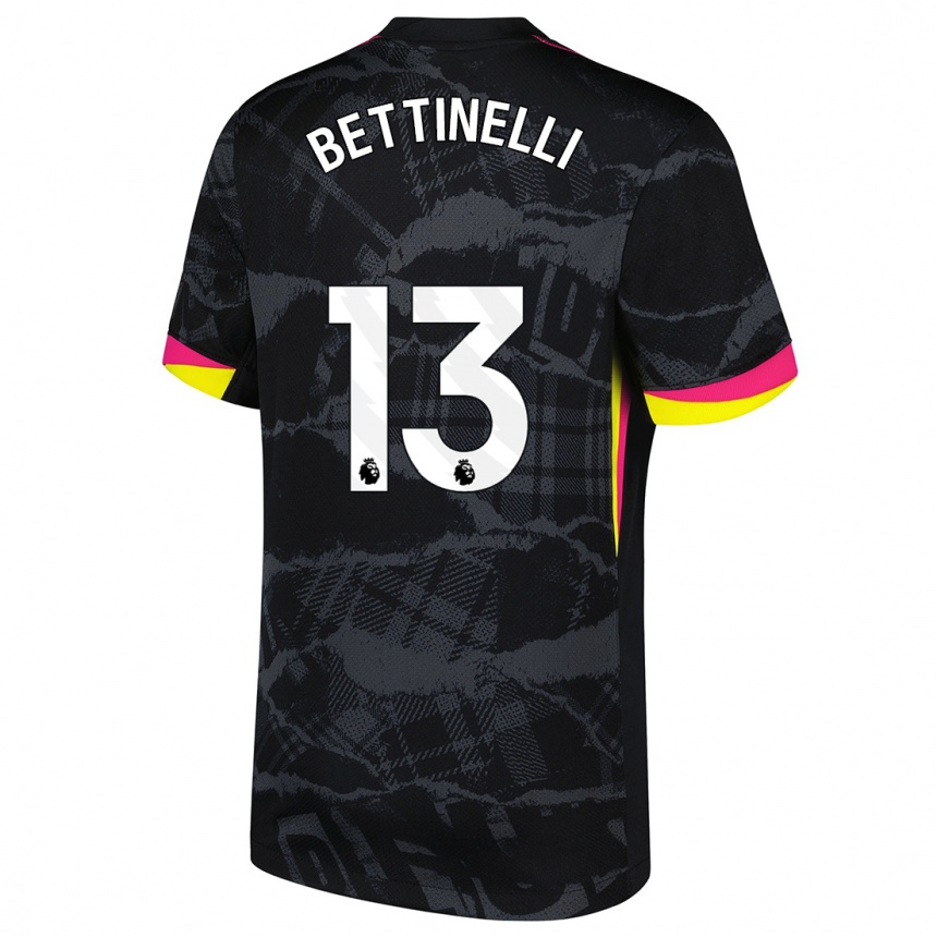 Kinder Fußball Marcus Bettinelli #13 Schwarz Rosa Ausweichtrikot Trikot 2024/25 T-Shirt Luxemburg