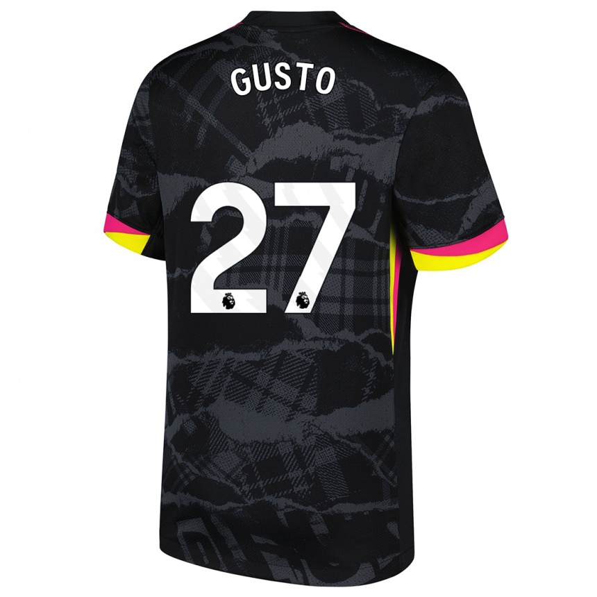 Kinder Fußball Malo Gusto #27 Schwarz Rosa Ausweichtrikot Trikot 2024/25 T-Shirt Luxemburg