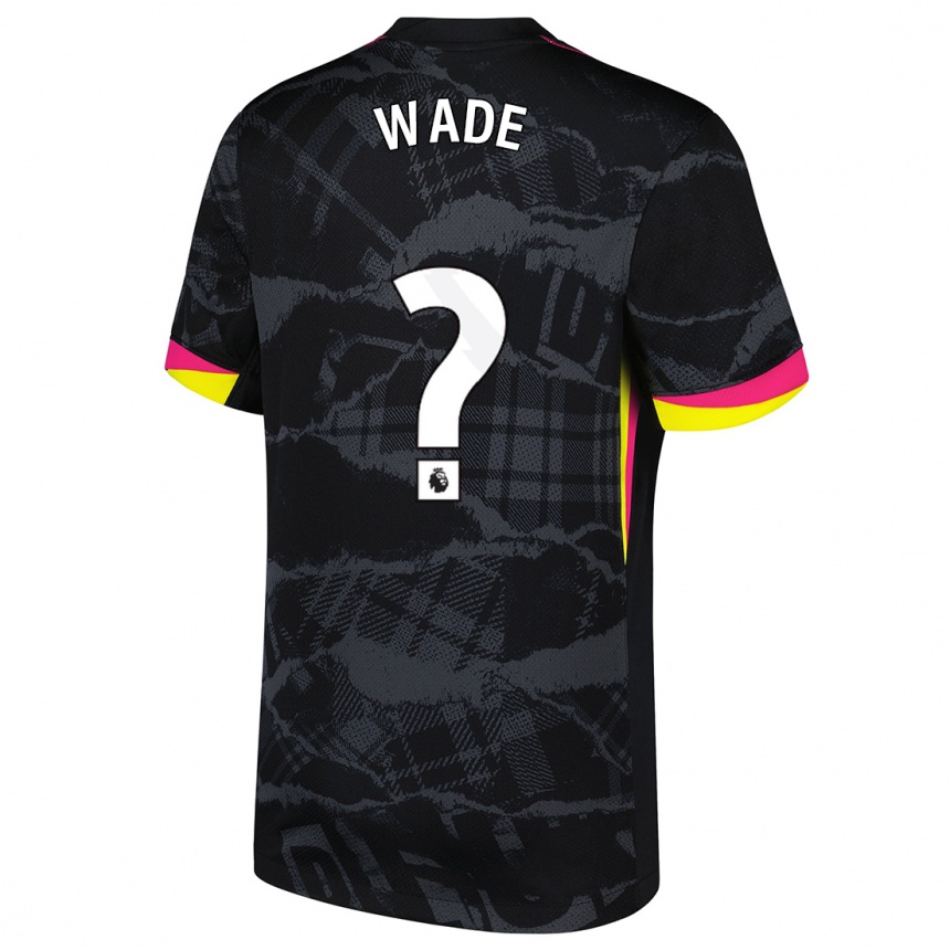 Kinder Fußball Shaun Wade #0 Schwarz Rosa Ausweichtrikot Trikot 2024/25 T-Shirt Luxemburg