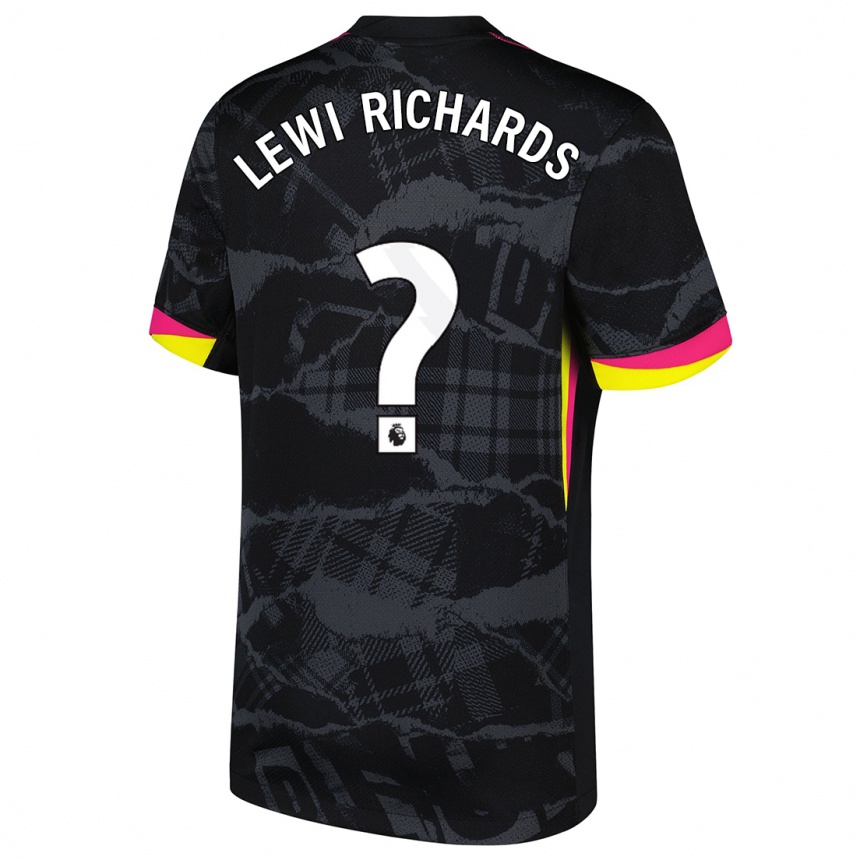 Kinder Fußball Lewi Richards #0 Schwarz Rosa Ausweichtrikot Trikot 2024/25 T-Shirt Luxemburg