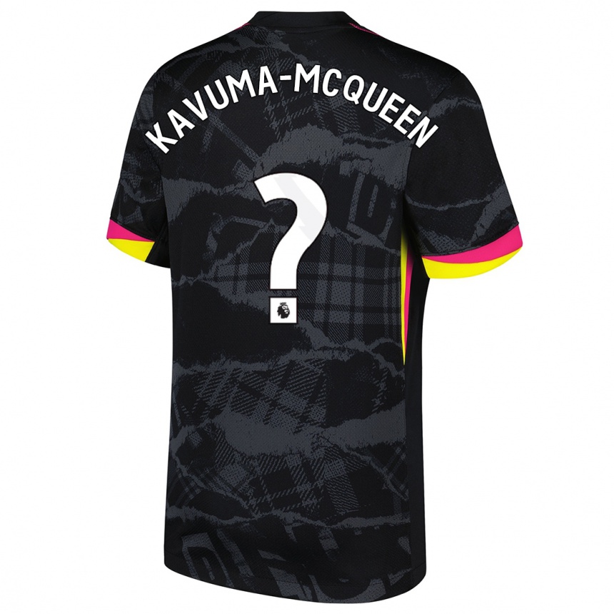 Kinder Fußball Ryan Kavuma-Mcqueen #0 Schwarz Rosa Ausweichtrikot Trikot 2024/25 T-Shirt Luxemburg